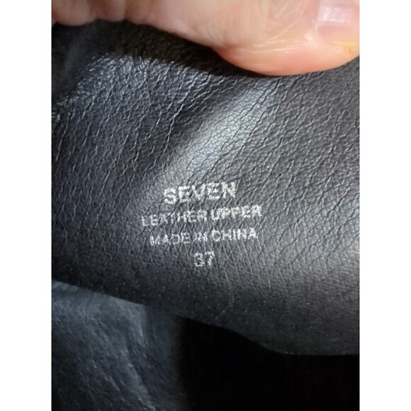 ASH Seven Black Leather Over-The-Knee Moto Boots Sz 37 US 7M 2 Zippers Lug Sole - Picture 5 of 10